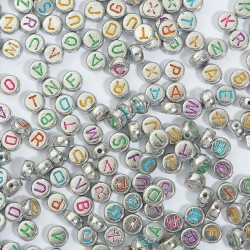 PERLES ACRYLIQUE ALPHABET 7X4MM *100PCS