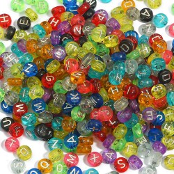 PERLES ACRYLIQUE ALPHABET 7X4MM *100PCS