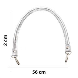 ANSE DE SAC CUIR VERITABLE MOUSQUETON ARGENT
