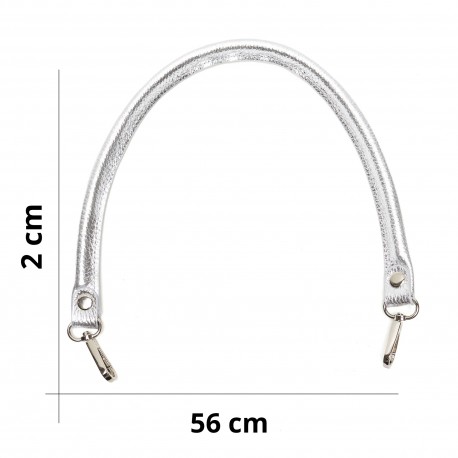 ANSE DE SAC CUIR VERITABLE MOUSQUETON ARGENT