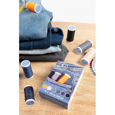 DMC FIL DENIM 100M BOITE MIX COULEUR
